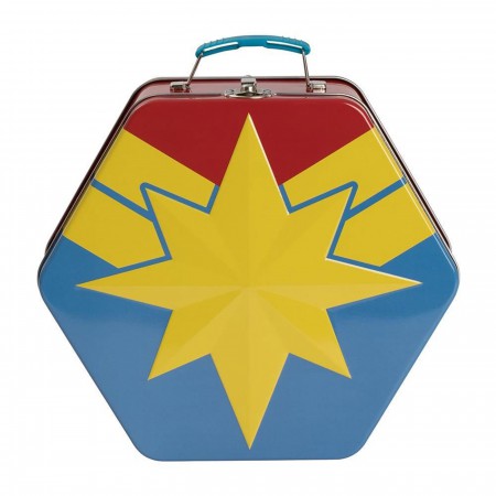 Captain Marvel Badge Shaped Tin Tote