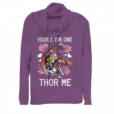 Valentine's You're the One Thor Me Cowl Neck Women's Sweatshirt