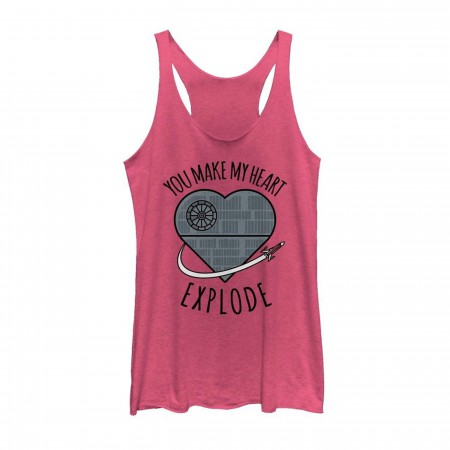 Star Wars Valentine Death Star Heart Women's Tank Top