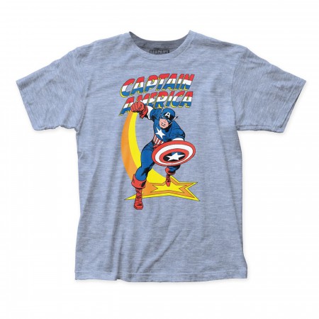 Captain America Star Punch Men's Blue T-Shirt