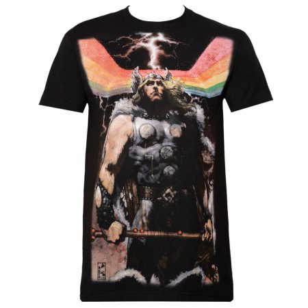 Thor Rainbow Sublimated Black Men's T-Shirt