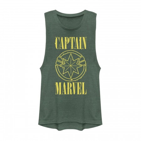 Captain Marvel Stained Star Symbol Women's Muscle Tank