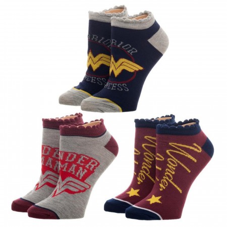 DC Comics Wonder Woman 3 Pair Ankle Socks