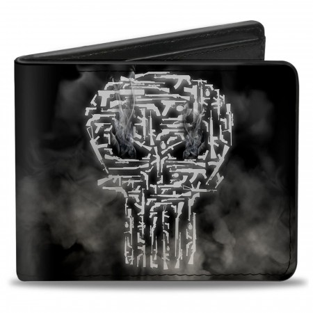 Punisher Smokey Weapons Skull Logo Bi-fold Wallet