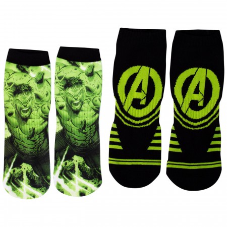 Incredible Hulk Two Pair No-Show Athletic Socks