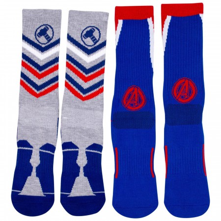 Captain America Two Pack Athletic Kids Socks