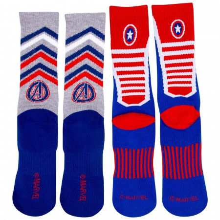 Captain America Two Pack Athletic Kids Socks