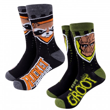 Guardians of the Galaxy Rocket And Groot Crew Socks Two Pack