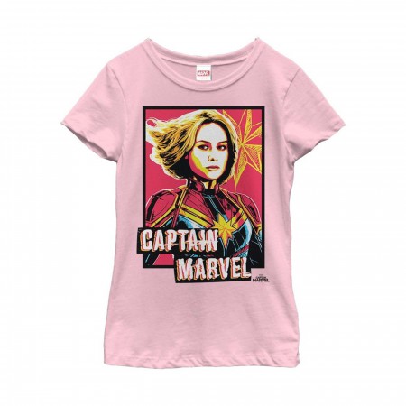 Captain Marvel Artistic Portrait Girl's T-Shirt