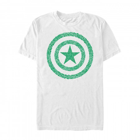 Captain America Shamrock Shield White St Patrick's Day T-Shirt