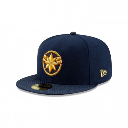 Captain Marvel Movie Logo Navy New Era 59Fifty Fitted Hat