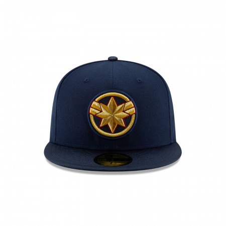 Captain Marvel Movie Logo Navy New Era 59Fifty Fitted Hat