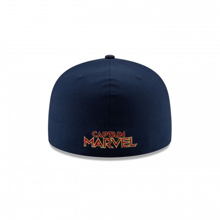 Captain Marvel Movie Logo Navy New Era 59Fifty Fitted Hat