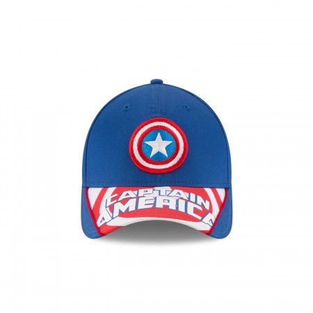 Captain America Symbol with Text Brim New Era 9Forty Adjustable Hat