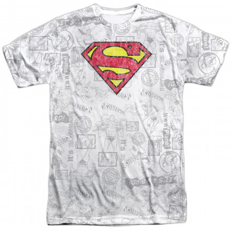 Superman Classic Repeat Front and Back Sublimated T-Shirt