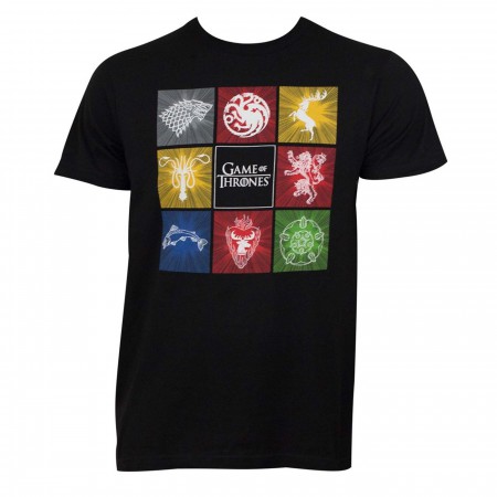 Game Of Thrones Black Men's Squares T-Shirt