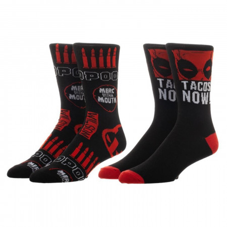 Marvel Deadpool 2 Pack Crew Socks