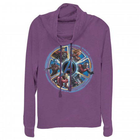 Avengers Endgame Heroes Circle Women's Cowl Neck Sweater