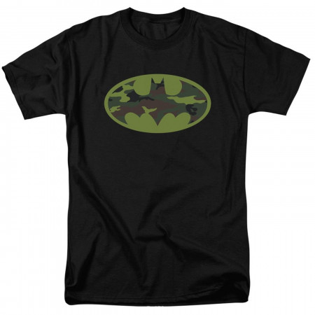 Batman Camo Symbol on Black Men's T-Shirt