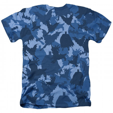 Batman Symbol All Over Blue Camo Men's T-Shirt