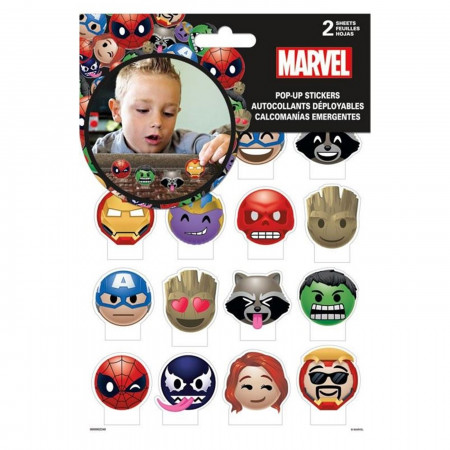 Marvel Emoji Pop Up Stickers - 2-Sheets