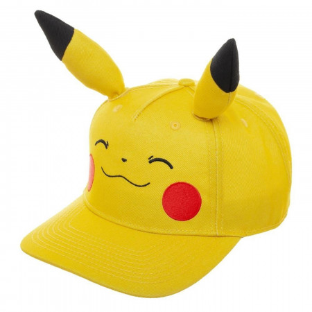 Pikachu Bigface Pre-Curved Bill Snapback Hat