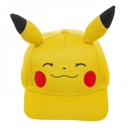 Pikachu Bigface Pre-Curved Bill Snapback Hat