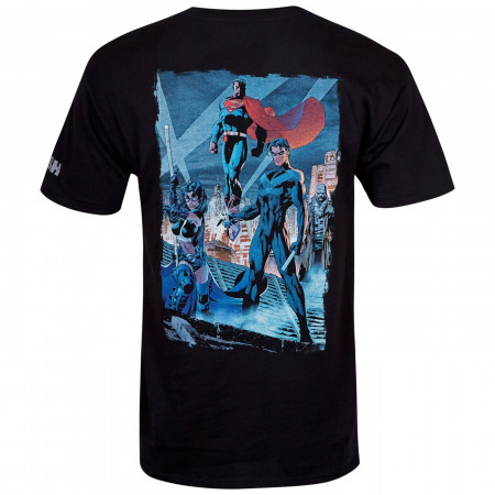 Batman Hush Comic Rooftop Meeting Image Men's T-Shirt