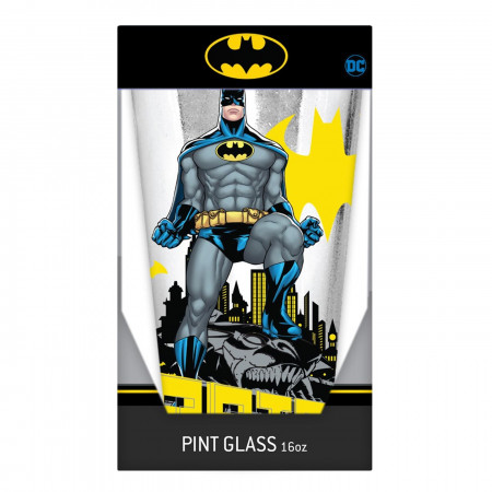 Batman Stance Logos 16oz Pint Glass