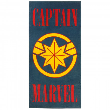 Captain Marvel Symbol Beach Towel