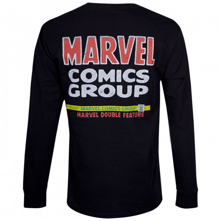 Captain America and Iron Man Double Feature Comic Black Long Sleeve Shirt