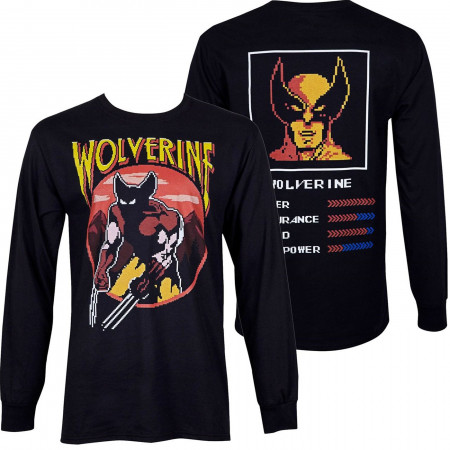 Wolverine Character Arcade Stats Black Long Sleeve Shirt