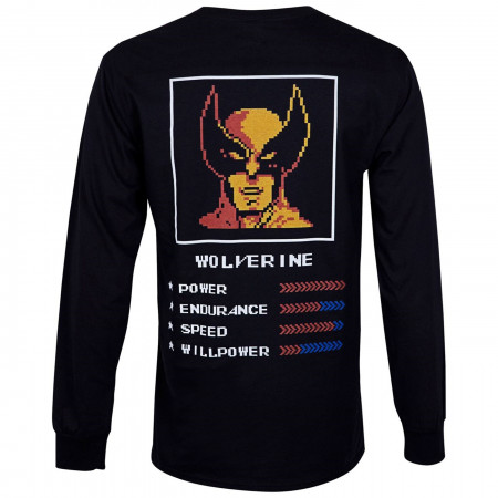 Wolverine Character Arcade Stats Black Long Sleeve Shirt
