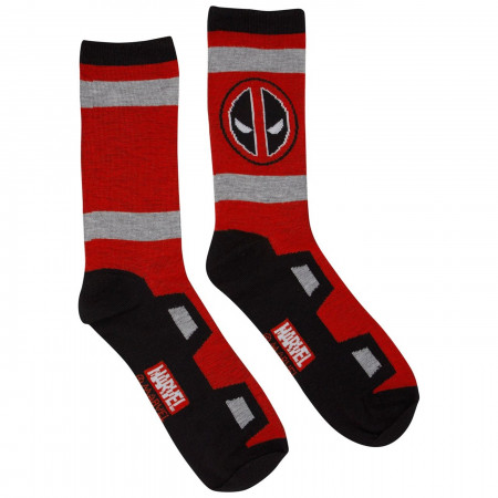 Deadpool Costume and Symbols Men's 2-Pack Crew Socks