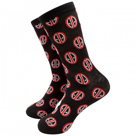 Deadpool Costume and Symbols Men's 2-Pack Crew Socks