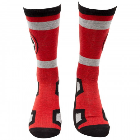 Deadpool Costume and Symbols Men's 2-Pack Crew Socks