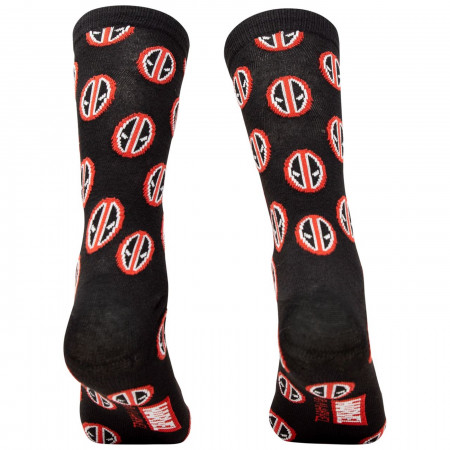 Deadpool Costume and Symbols Men's 2-Pack Crew Socks