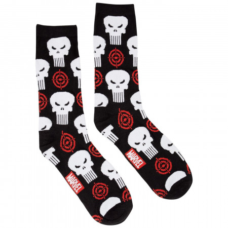 Punisher Gradient and Symbols and Sights Men's 2-Pack Crew Socks