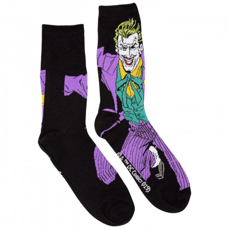 Joker Character and J Logo Men's 2-Pack Crew Socks