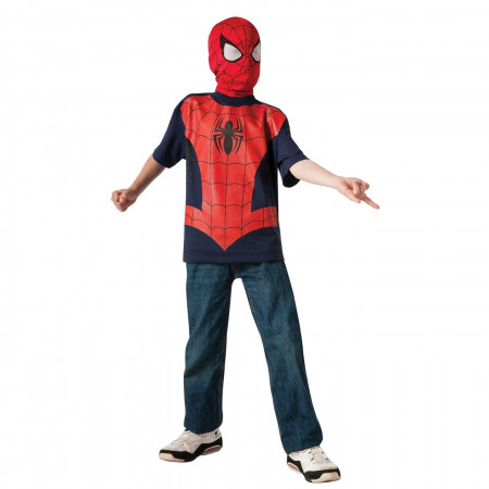 Spider-Man Costume Youth T-Shirt with Mask