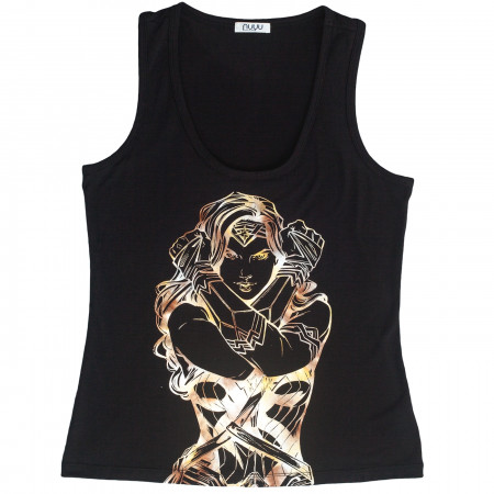 Wonder Woman Gold Foil Muscle Tank Top
