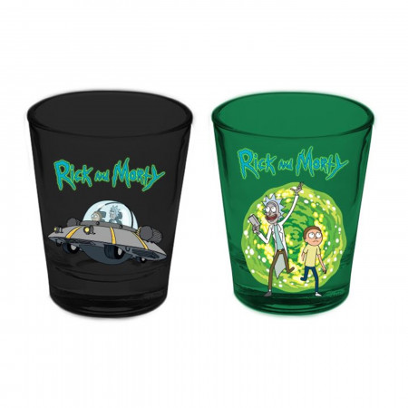 Rick and Morty 2pk Shot Glasses