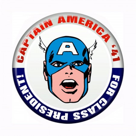 Captain America For Class President Button