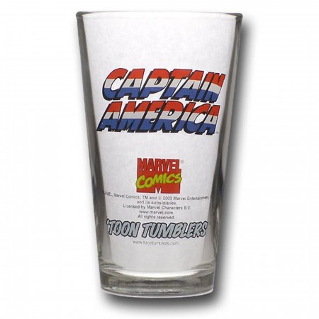 Captain America Marvel Silver Age Clear Pint Glass