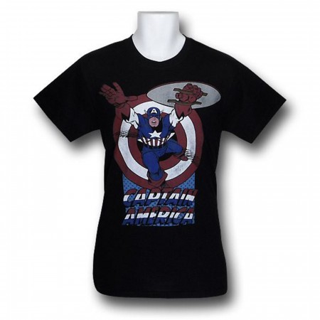 Captain America 30 Single Distressed Soaring T-Shirt