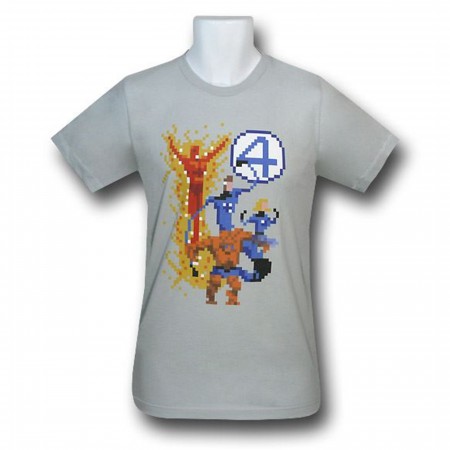 Fantastic Four Pixilated Group 30 Single T-Shirt