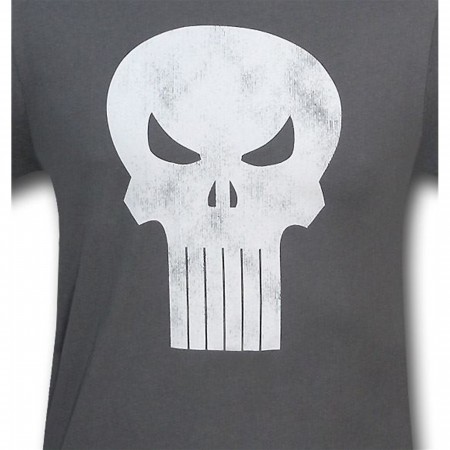 Punisher Gray Distressed Skull 30 Single T-Shirt