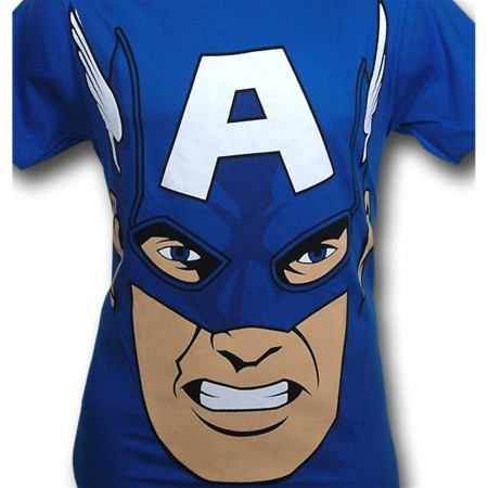 Captain America Face Close Up (30 Single) T-Shirt