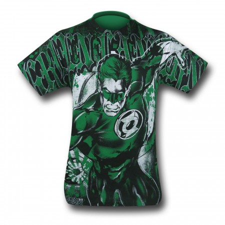 Green Lantern All Over Gothic Print T-Shirt