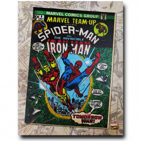 Spiderman Iron Man Team Up Artwork Canvas